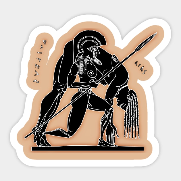 Achilles brings Ajax's body back. Sticker by Mosaicblues